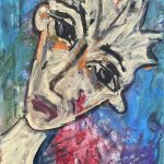 a painting of a man's face