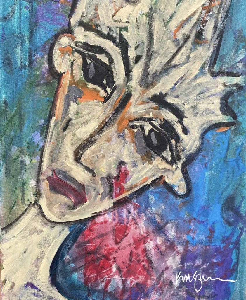 a painting of a man's face