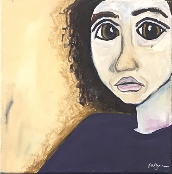 an emotional abstract portrait that conveys deep expression